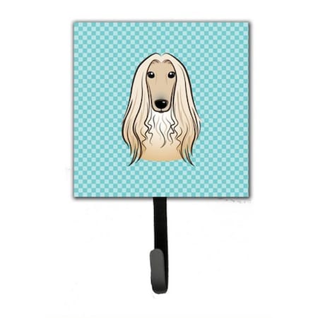 Carolines Treasures Checkerboard Blue Afghan Hound Leash and Key Holder BB1182SH4