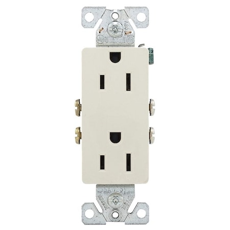 Arrow Hart Duplex Receptacle Wallplate, 2 -Pole, 15 A, 125 V, NEMA: 5-15R, Light Almond 1107-9LA