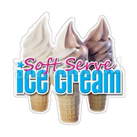 Signmission Soft Ice Cream, 12 Inch, Decal D-Soft Ice Cream
