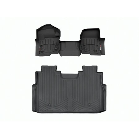 Weathertech Black, Front and Rear Floorliners for Vinyl Floors Over The Hump 4410331V-4410125V