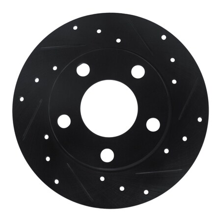 Dynamic Friction Co DFC Brake Rotor - Drilled and Slotted - Black 633-74014R