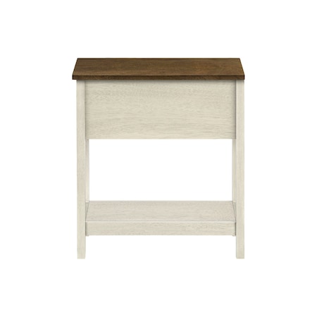 Monarch Specialties Rectangle 2 Tier Accent Side Table W/ Storage Drawer, 24.25 in W, 11.75 in L, 21.75 in H I 3962
