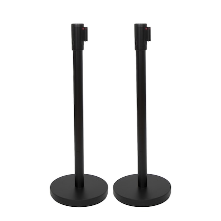 Showdown Displays Belt Barriers (Set Of Two) - Black 280140-BLAC