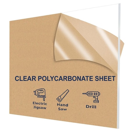 Falken Design Clear Polycarbonate Sheet 24in x 72in x 3/8in - Lightweight, Strong & Impact-Resistant PC-Clear-3/8-2472
