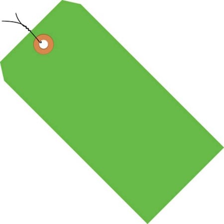 Partners Brand Shipping Tags, Pre-Wired, 13 Pt., 5 1/4" x 2 5/8", Fluorescent Green, PK1000 G12063B