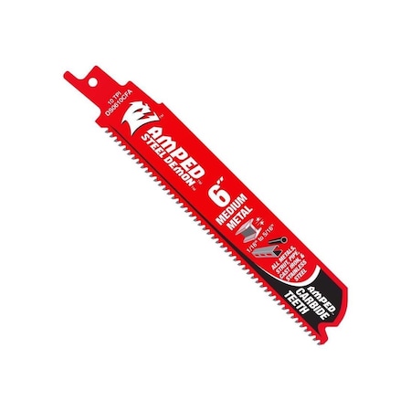 Freud Reciprocating Saw Blade Set, Demo Demon Amped, 6 in, 10 TPI, Carbide Tipped, 3 PK DS0610CFA3