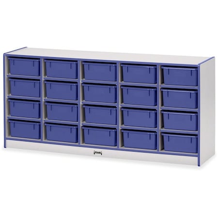 Jonti-Craft Rainbow Accents 20 Tub Mobile Storage, with Tubs, Blue 4021JCWW003
