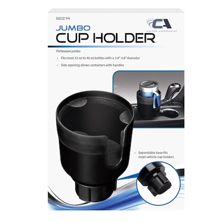 Custom Accessories Black Expandable Jumbo Cup Holder 92214