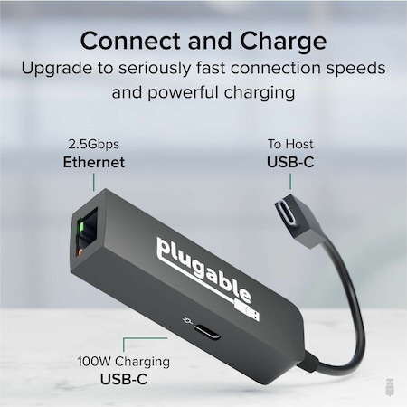 Plugable Technologies PLUGABLE USB-C 2.5GBPS ETHERNET ADAPTER WITH 100W POWER DELIVERY PASS-THROUGH CH USBC-E2500PD