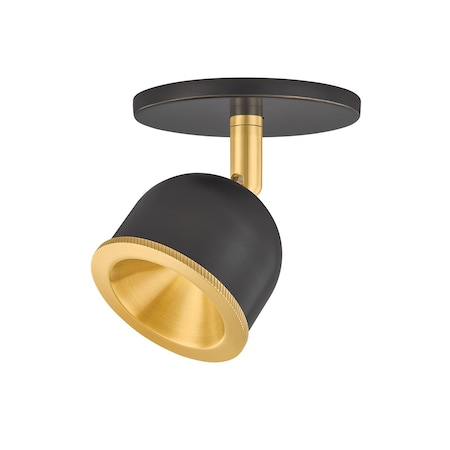Hudson Valley Lighting Tuthill 1 Light Flush Mount in Aged Brass and Distressed Bronze Finish 3041-AGB/DB