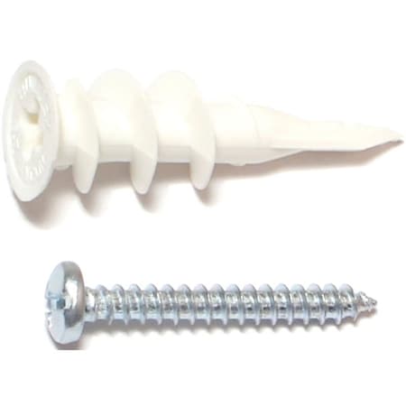 Midwest Fastener E-Z Ancor Screw Anchor, 1-1/4" L, Nylon, 75 lbs Tension Strength 23291
