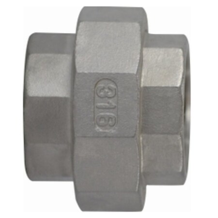 Midland Industries Pipe Union, 1/2 in, FPT, 304 Stainless Steel, 150 psi Pressure 62603BAG