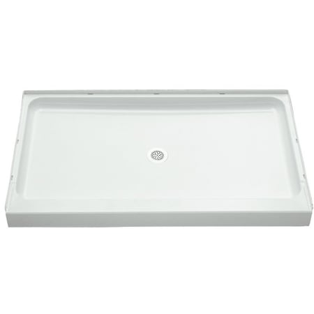 Sterling Ensemble Shower Base, 60 in L, 34 in W, 512 in H, Vikrell, White, Alcove Installation 72131100-0