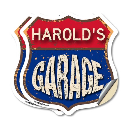Signmission Harold's Garage, 4 inch X 4 inch, Vinyl Decal, 2PK SHI-D-2PACK-4-383-HAROLD