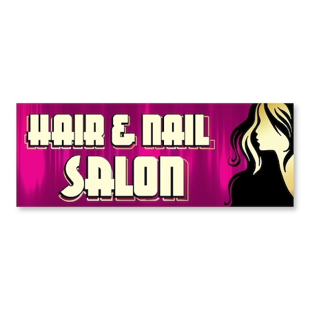 Signmission Hair And Nail Salon, 24 Inch, Decal D-24-30383