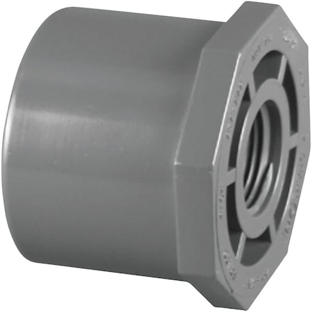 Charlotte Pipe And Foundry 1-1/2'' Spigot x 1/2'' FIP Schedule 80 Reducing PVC Bushing PVC 08108 3000HA
