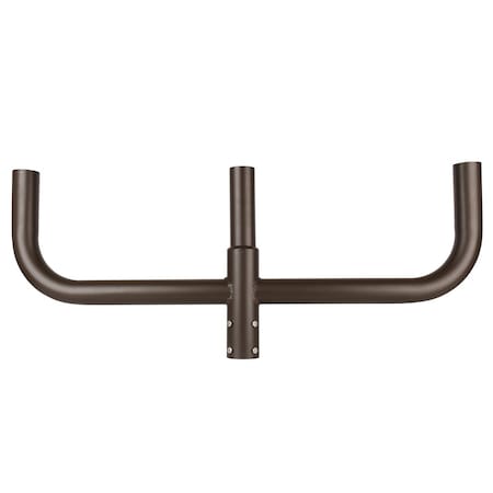 J&H Led 44 in. 180-Degree Triple Bullhorn Mounting Bracket Tenon Adapter for Round Outdoor Pole Lights JH-1TBH180-54C