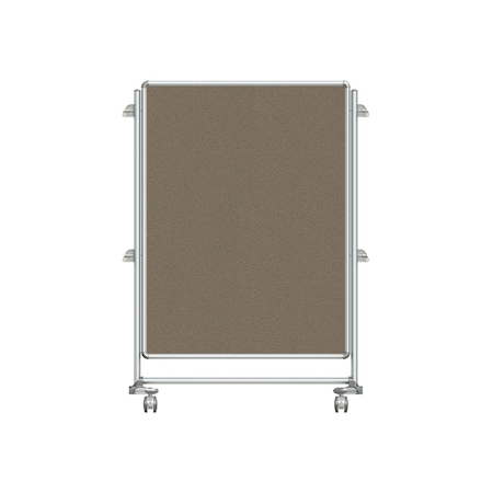 Ghent Nexus Jr. Partition, Mobile 2-Sided Fabric Bulletin Board, 46''H x 34''W, Taupe NEX223FFP-96
