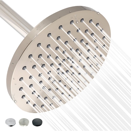 Supply Giant Shower Head, High Pressure Single Function Rainfall Showerhead, 2.5 GPM, 8in Face Diameter 74-902-O