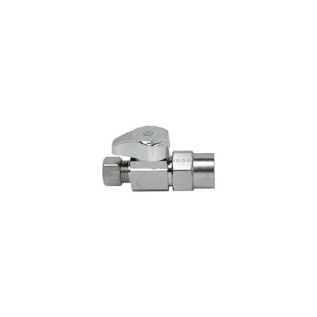 Brasscraft Straight Stop Valve 1/2" Nominal CPVC X 1" Compression Brass Chrome-Plated G2PR14X CD