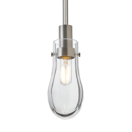 Besa Lighting Wish Stem Pendant, Clear, Satin Nickel Finish, 1x40W Incandescent 1TT-WISHCL-SN