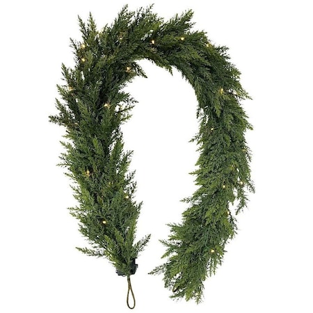 Santas Forest Cedar Garland Pre-Lit, 6 ft L 35002