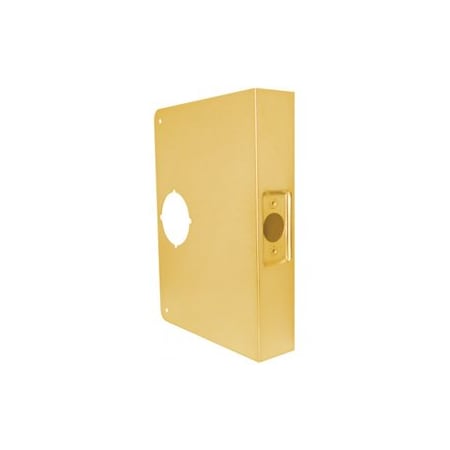 Don-Jo Mfg Door Wrap 5in Backset, 1-3/4in Door, 6-1/2in W x 9in H, 2-1/8in Hole, 605/US3 Polished Brass 55-PB-CW