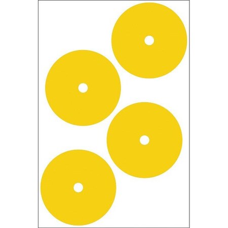 Accuform Gauge Marking Labels, 4" dia., Yellow, PK4 GML105YL