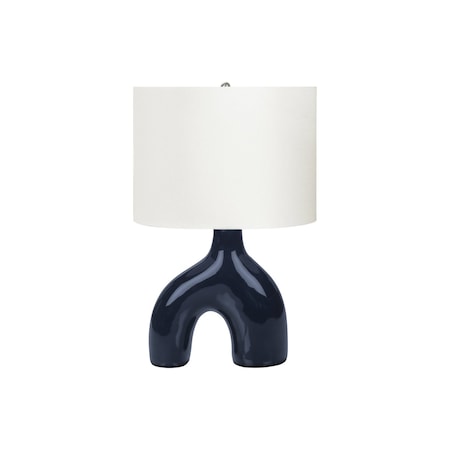 Monarch Specialties Lighting, 25"h, Table Lamp, Blue Ceramic, Ivory / Cream Shade, Contemporary, Modern I 9663