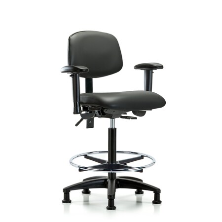 Blue Ridge Ergonomics Vinyl Chair, Vinyl, Adjustable Arms BR-VHBCH-RG-T0-A1-CF-RG-8823