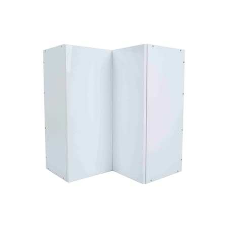 Cambridge Radiance 24in.Wx12in.Dx30in.H Ready to Assemble Slab Corner Diagonal Kitchen Cabinet in White Gloss SA-WC2430-WG-KIT