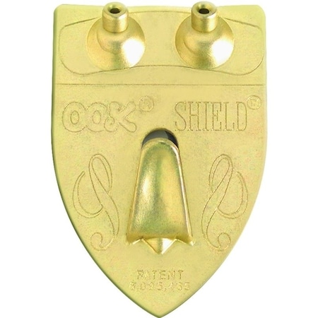 Ook Shield Hanger, 50 lb, Steel, Brass, Gold 55005