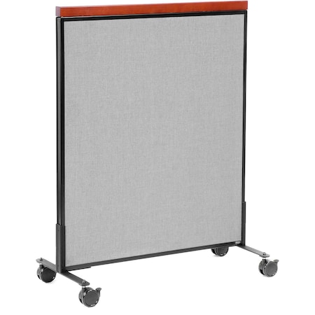 Global Industrial Interion Mobile Deluxe Office Partition Panel, 36-1/4"W x 46-1/2"H, Gray 694967MGY