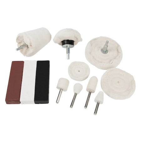 Performance Tool Aluminum Polishing Kit, Compound, Pads, Felts, Wheels W50090