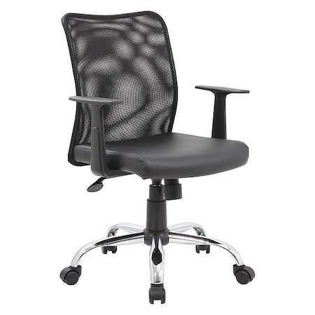 Boss Office Products Mesh Task Chair, T-Arm, Black B6116C-CS