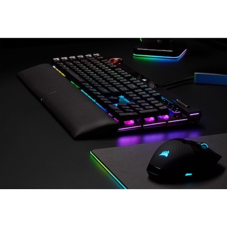 Corsair K100 RGB Mechanical Gaming Keyboard, Backlit RGB LED, CHERRY MX SPEED, Black, Black PBT CH-912A014-NA