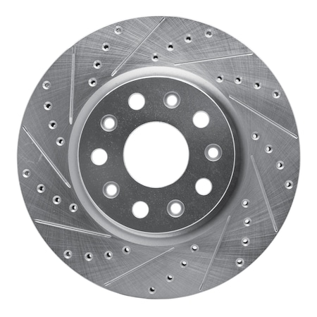 Dynamic Friction Co DFC Brake Rotor - Drilled and Slotted - Silver 631-42039L