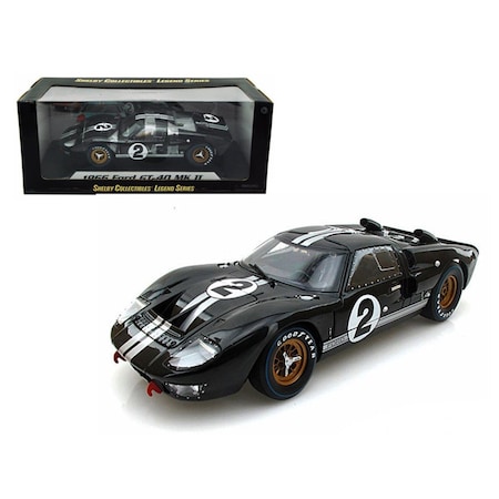 Shelby Collectibles 1 by 18 Scale Diecast 1966 Ford GT-40 MK 2 Black2 Model Car SC408