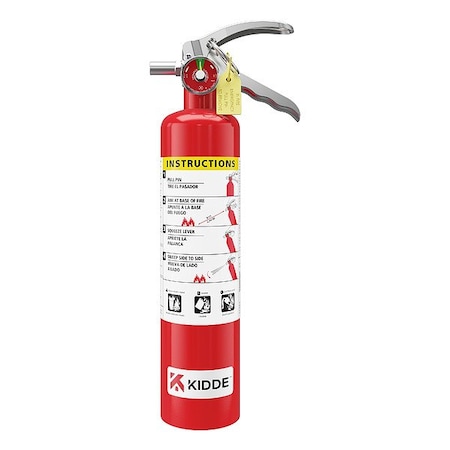 Kidde Fire Extinguisher, Steel, 2.5 lb Cap. 21033503