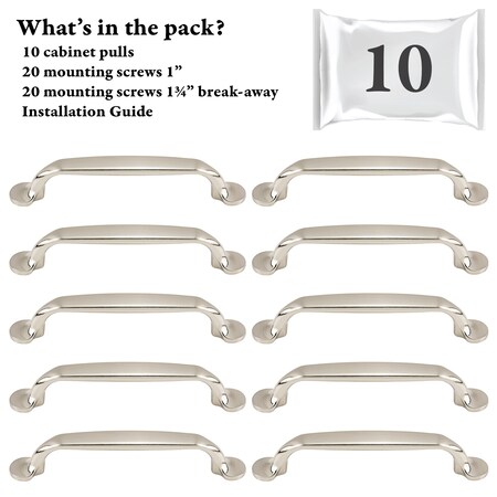 Designperfect 3 3/4'' Center-to-Center Bar Pull, 10PK DPA10S713SNB