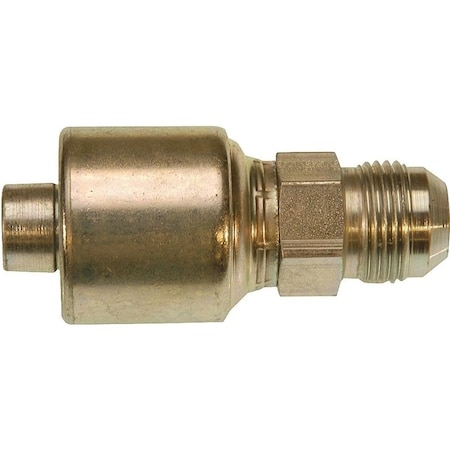Gates MegaCrimp G25165-0608 Hose Coupling, 3/4-16, Crimp x JIC, Straight Angle, Steel, Zinc G251650608