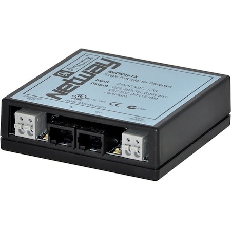 Altronix PoE Injector, Black, PoE Shutdown, 3-1/2" L NETWAY1X