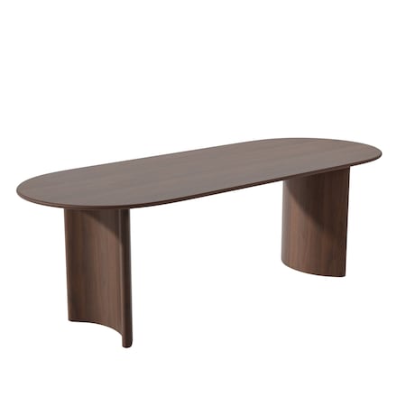 Homeroots 79" Walnut Solid Wood Oval Dining Table 721110
