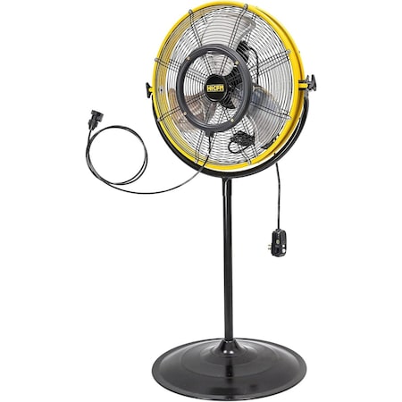 Edendirect 20 in. 3 Speeds Pedestal Fan in Yellow with IP44 Enclosed Motor IR-FANP20TM