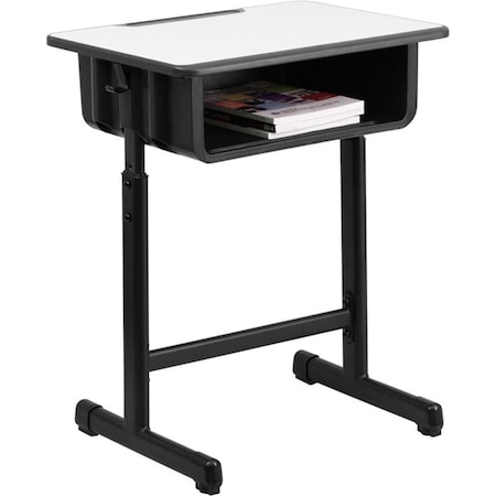 Flash Furniture Student Desk Open Front Student Desk, Gray, 17-3/4" D X 28-1/4" to 31-1/2" H, 23.5" W X Grey YU-YCY-046-GG