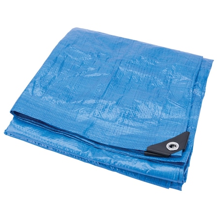 Perform Tool Tarpaulin Water Proof/ Mildew And Tear Resistant; 8 Foot x 10 Foot; Blue; With Grommet W6004