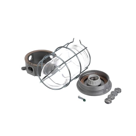 Krowne Refrigeration Vaporproof Light Fixture, Plain With Wire Guard, Di 25-120