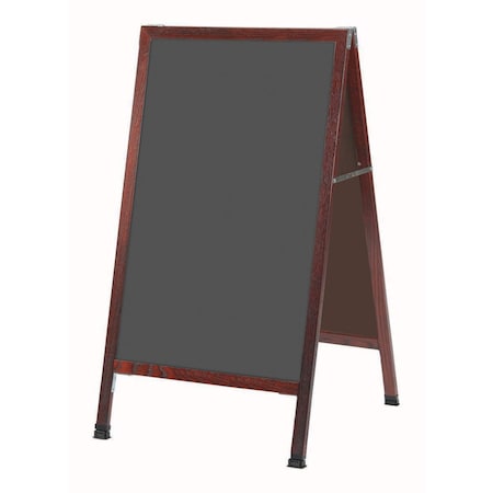 Aarco A-Frame Sidewalk Board, Slate Colored Porcelain Chalkboard Solid Red Oak Frame, 42''Hx24''W MA-1SS