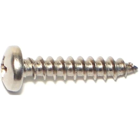 Midwest Fastener #10 x 1 in Phillips Pan Machine Screw, Zinc Dichromate Stainless Steel 5119