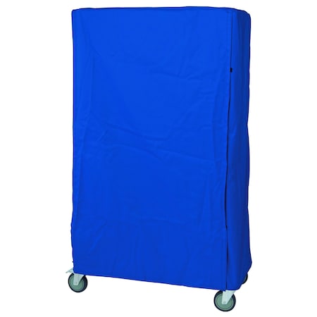 Quantum Storage Systems Wire Cart Cover, 24''D X 48''W X 74''H, 400 Denier Blue Nylon With Zipper Flap CC244874BNZ